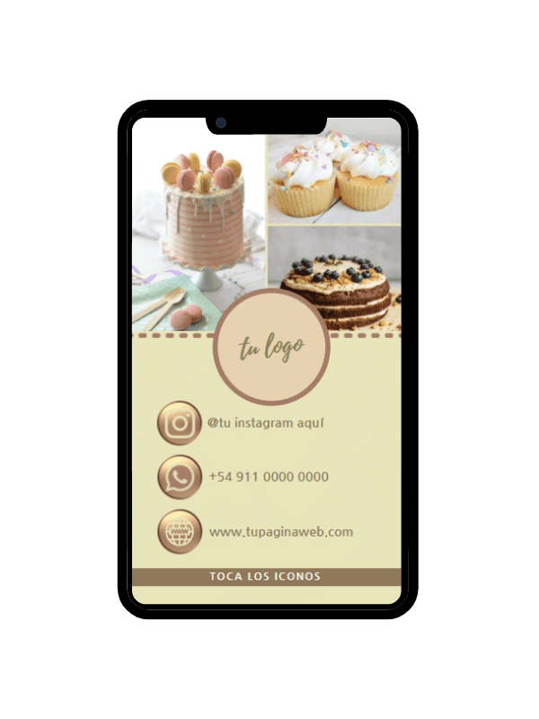 Telefono movil con foto de tortas