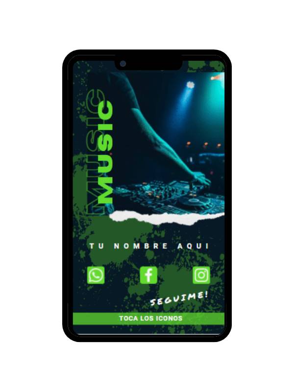 Telefono movil con foto de DJ con mezcladora de sonido